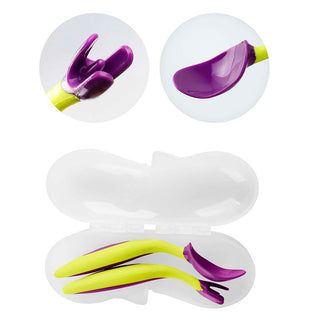 b.box toddler cutlery set - easy grip handles - passion splash