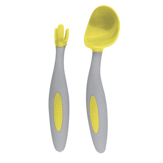 b.box toddler cutlery set - easy grip handles - lemon sherbet