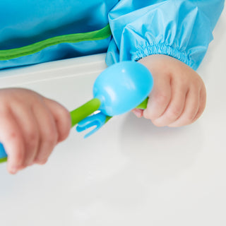 b.box toddler cutlery set - easy grip handles - ocean breeze